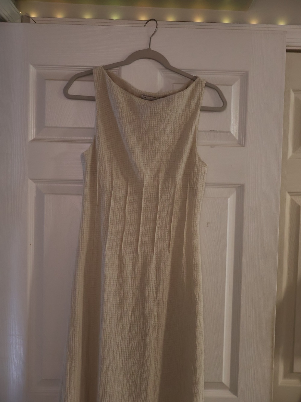 ASOS Design Women's Cream Textured Sleeveless Dress